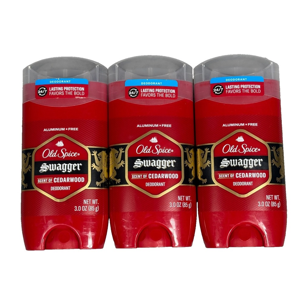 Old Spice Swagger Cedarwood Aluminum Free Deodorant Lot of 3-Pack New 3oz 85g